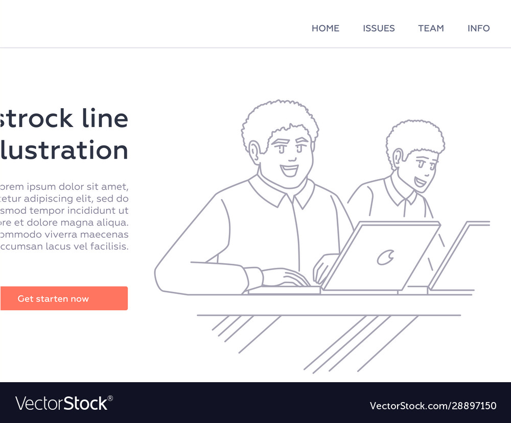 Developer - modern line design style web banner vector image Developer - modern line design style web banner