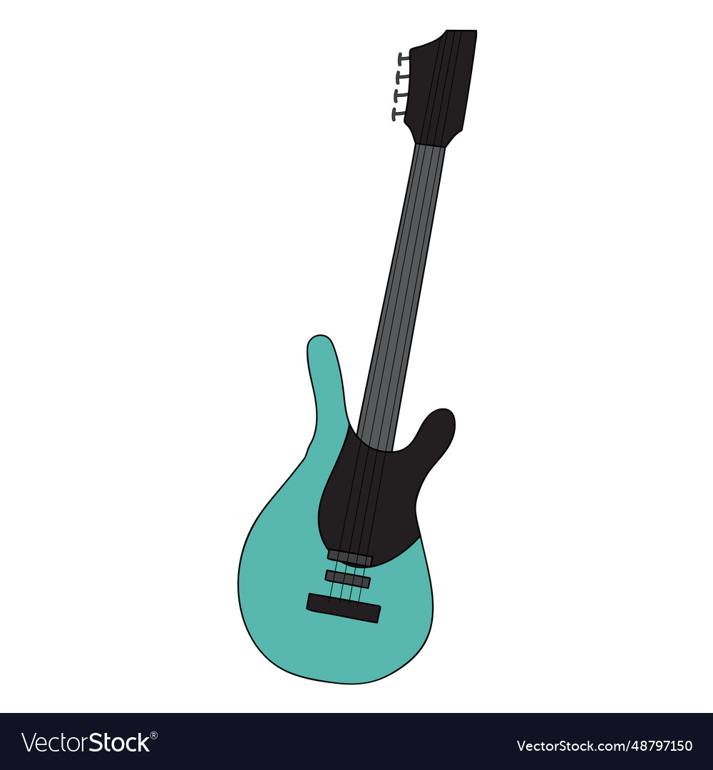 Electric guitar musical instrument doodle Vector Image