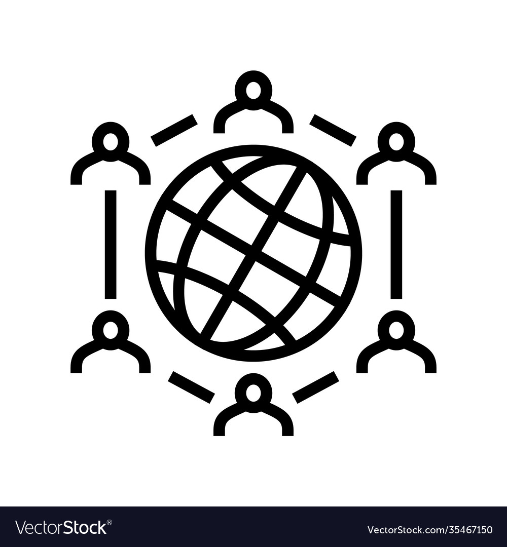 Global Connection Line Icon