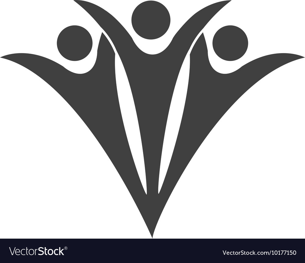 Human figure teamwork silhouette icon Royalty Free Vector