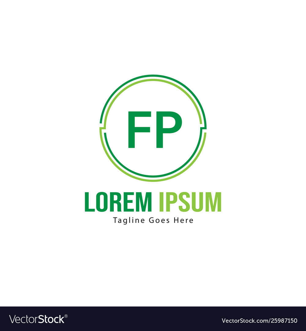 Initial fp logo template with modern frame
