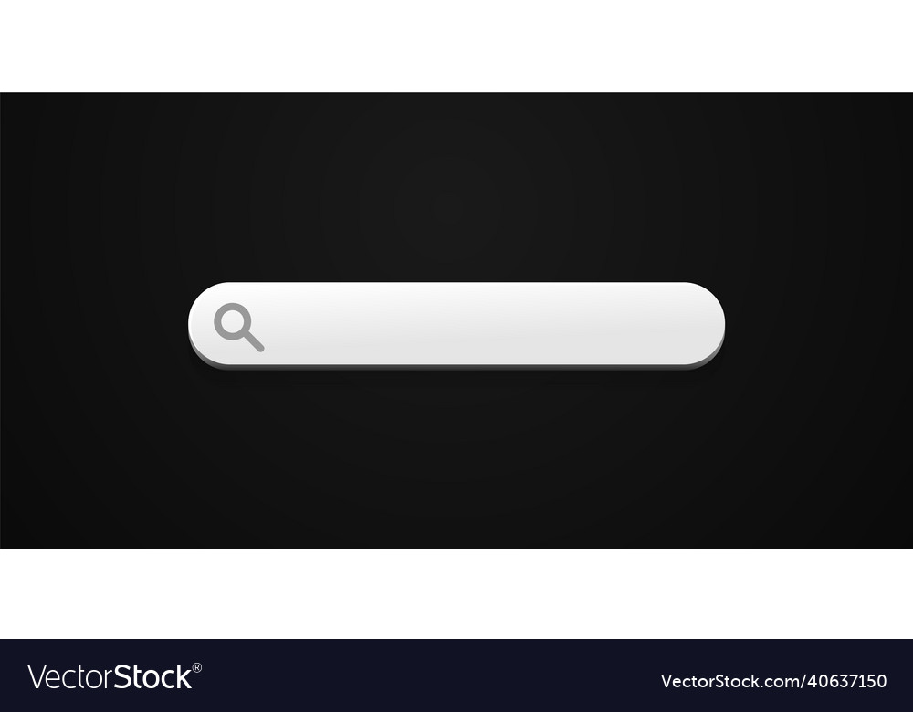 Minimal blank search bar on black background