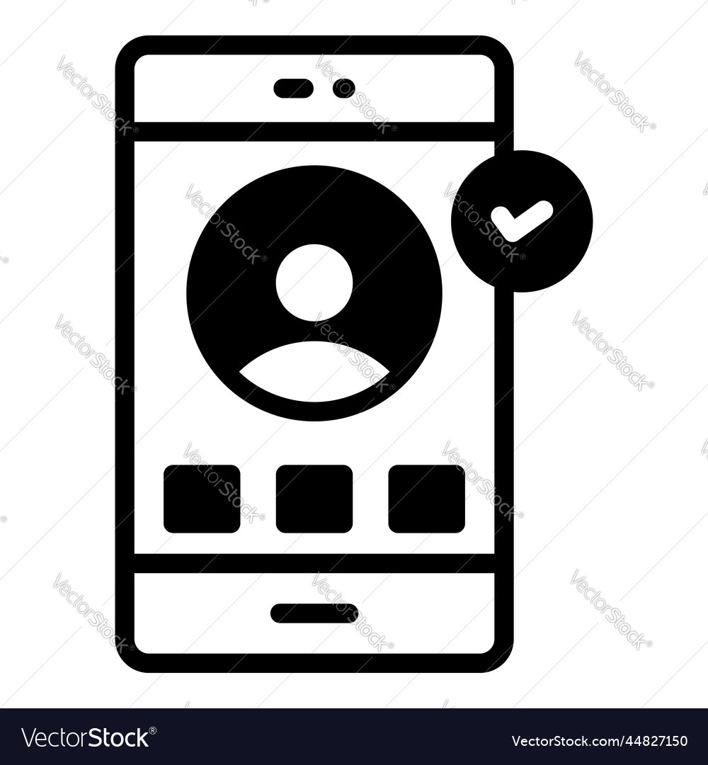Mobile account icon user interface as a simple