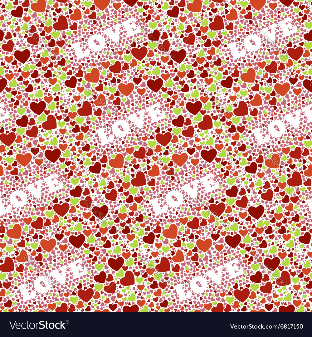 Seamless background with hearts and world love