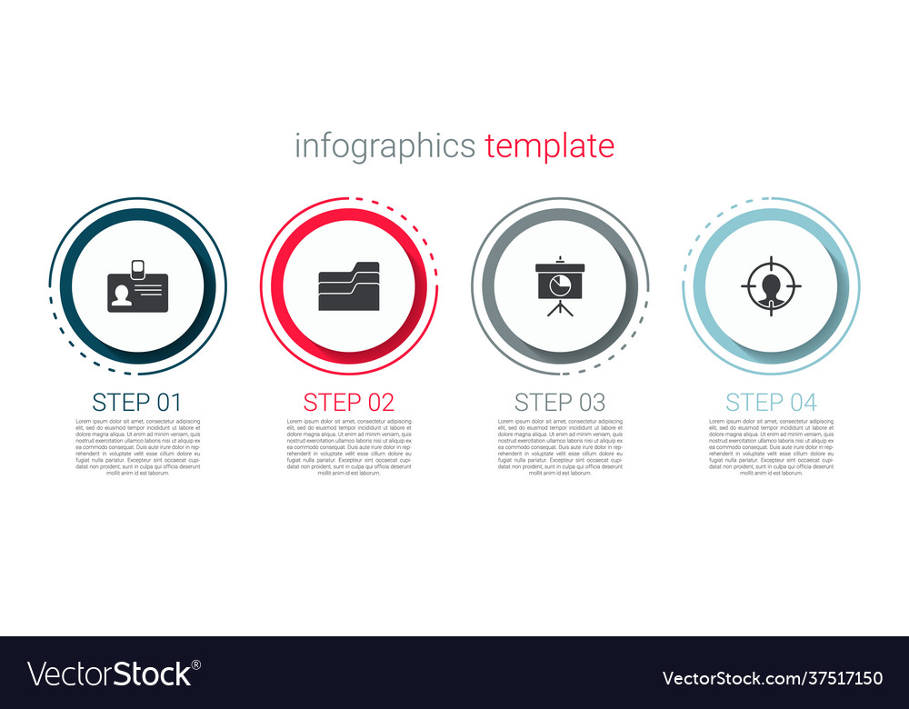 Set identification badge document folder Vector Image Set identification badge document folder