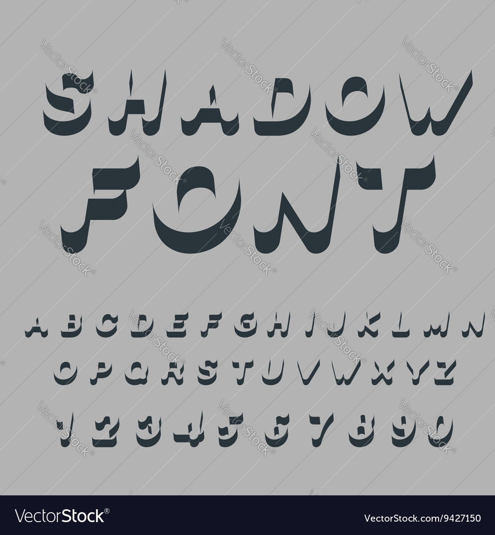 Shadow font set of letters drop 3d Royalty Free Vector Image