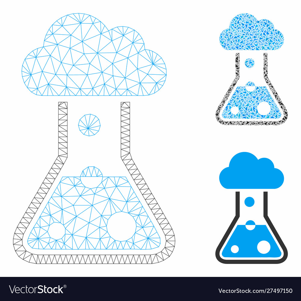Smog flask mesh wire frame model vector image Smog flask mesh wire frame model