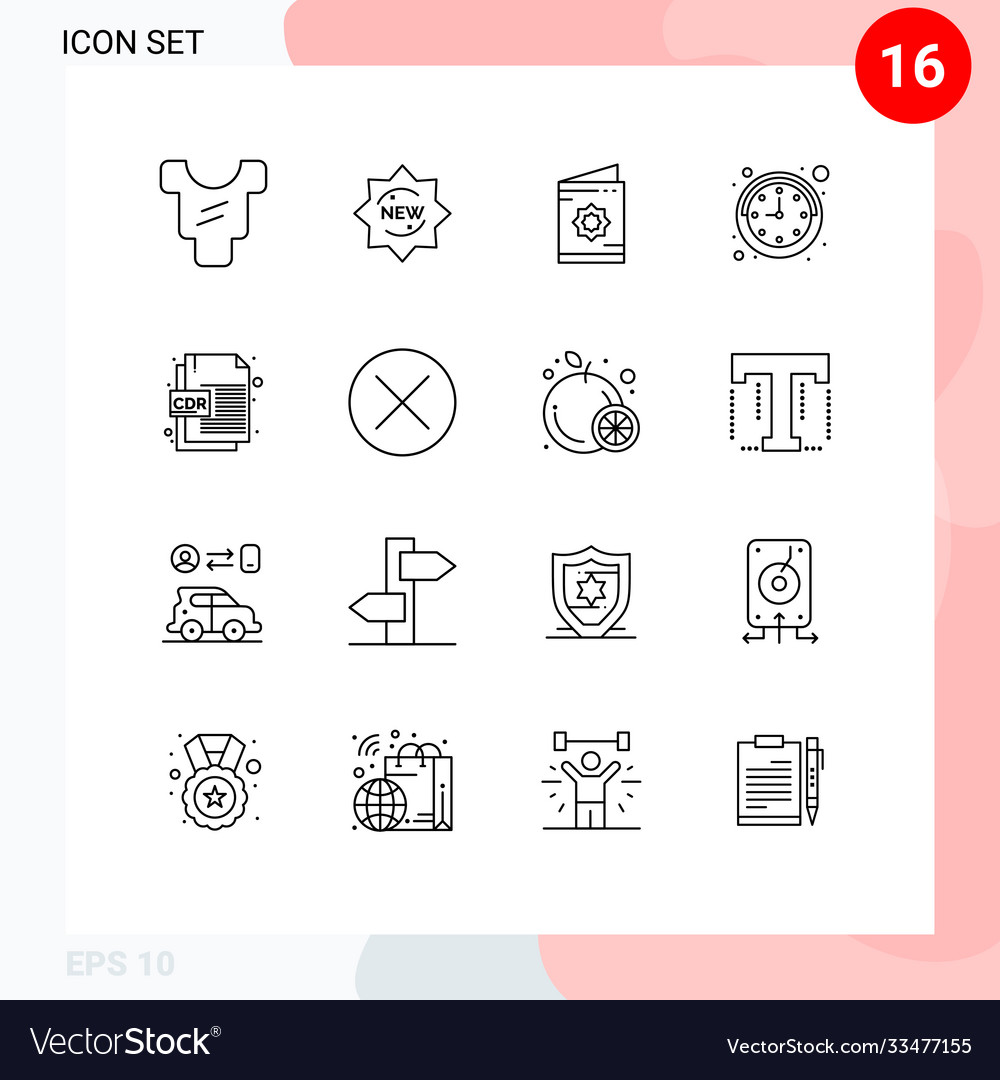 16 universal outlines set for web and mobile