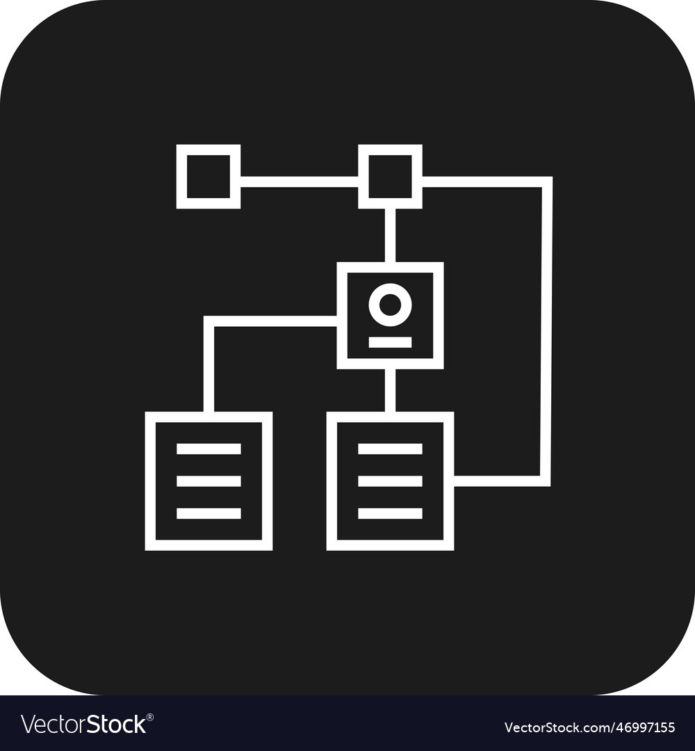 Algorithm data analysis icon with black filled vector image Algorithm data analysis icon with black filled