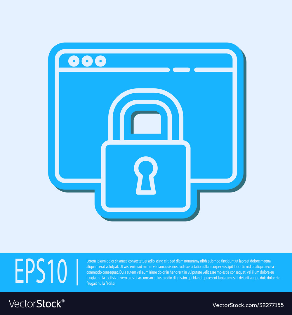 Blue line secure your site with https ssl icon vector image Blue line secure your site with https ssl icon