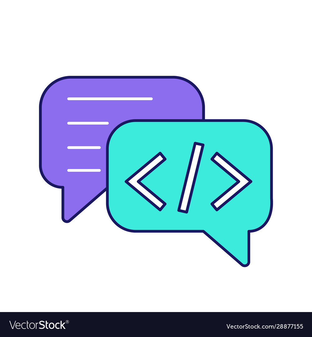 Chatbot coding color icon