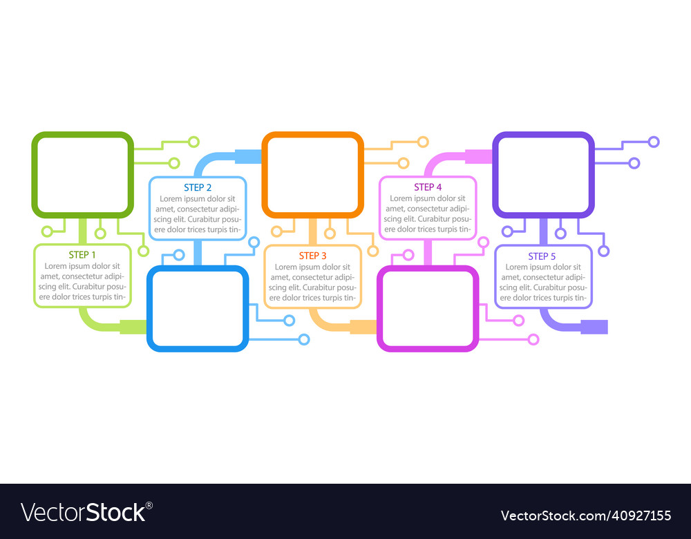 Colourful computer infographic chart design Vector Image Colourful computer infographic chart design