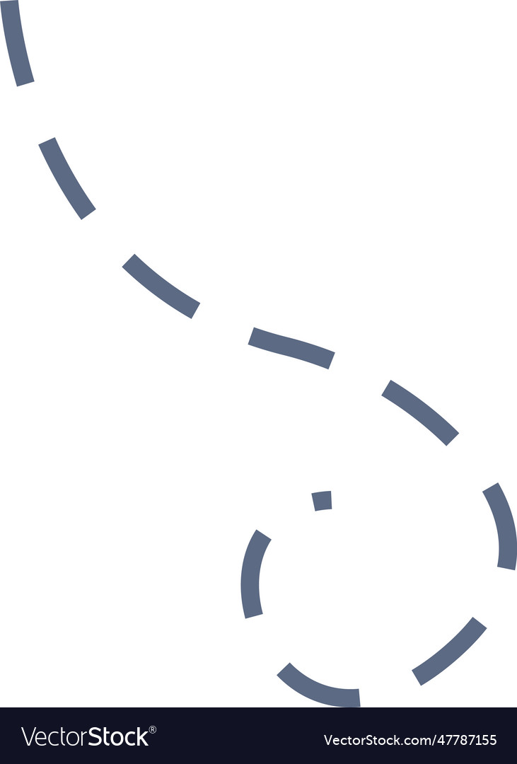 Curved dashed line