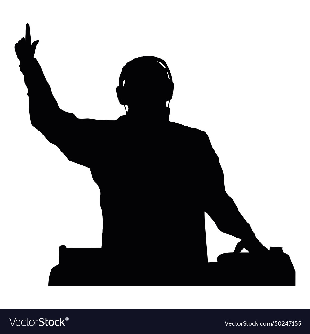 Dj silhouette entertainment Royalty Free Vector Image