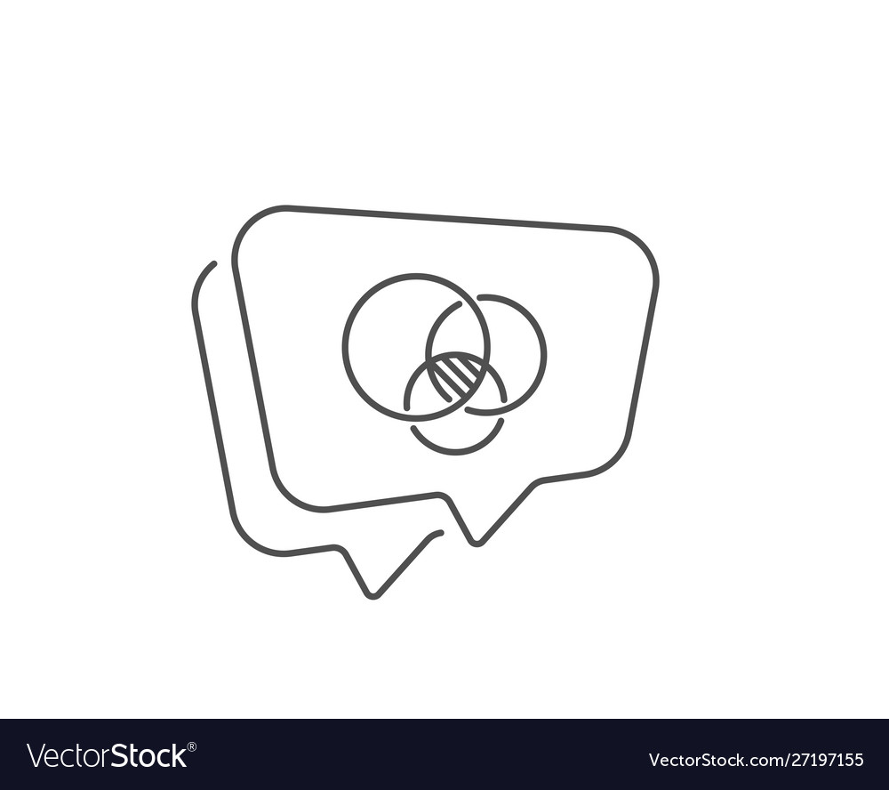 Euler diagram line icon eulerian circles sign