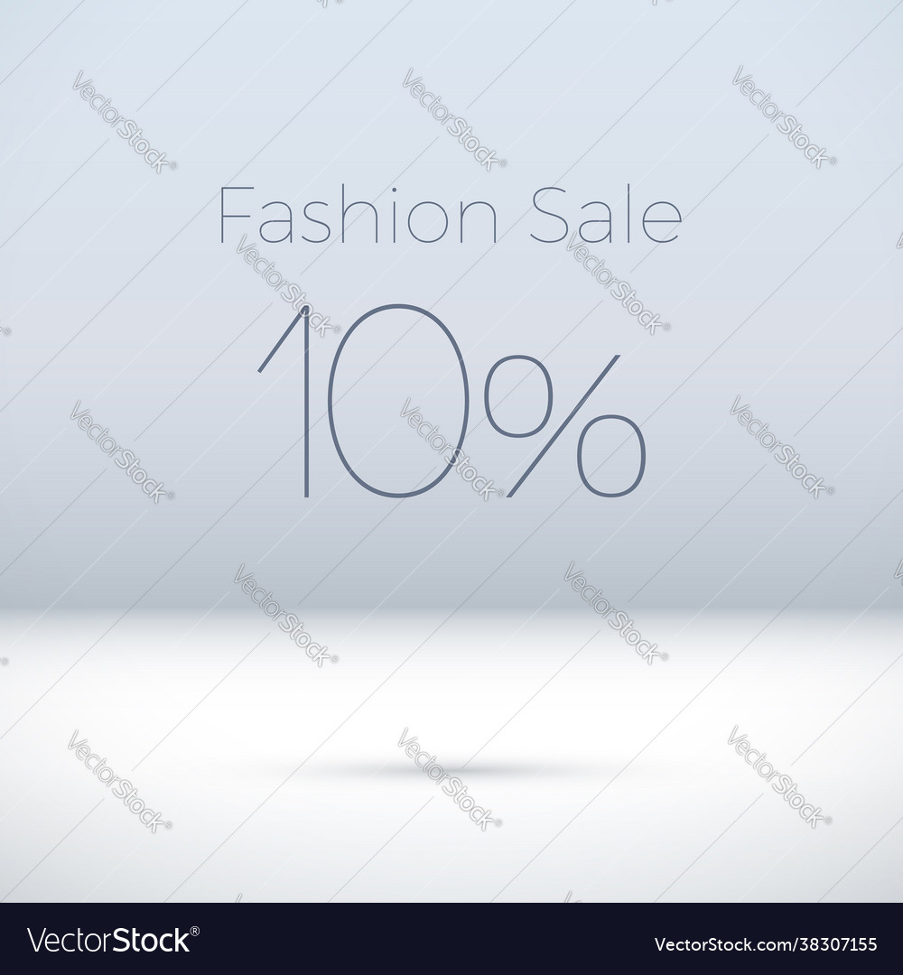 Fashion sale sign in empty white room