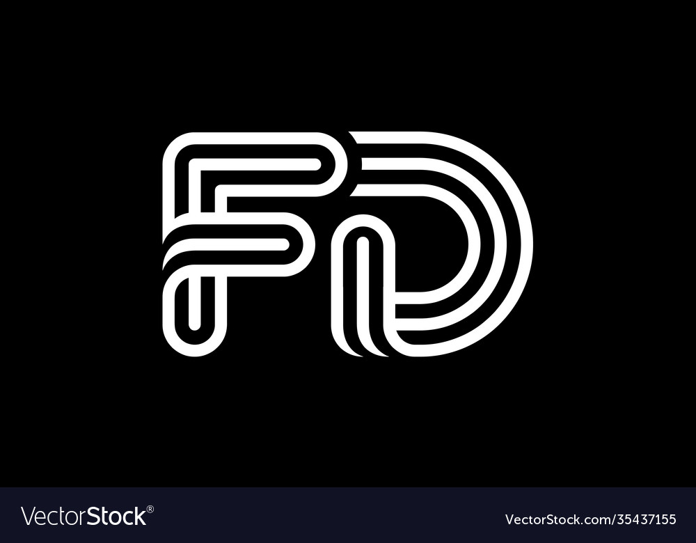 Initial monogram letter f d logo design template