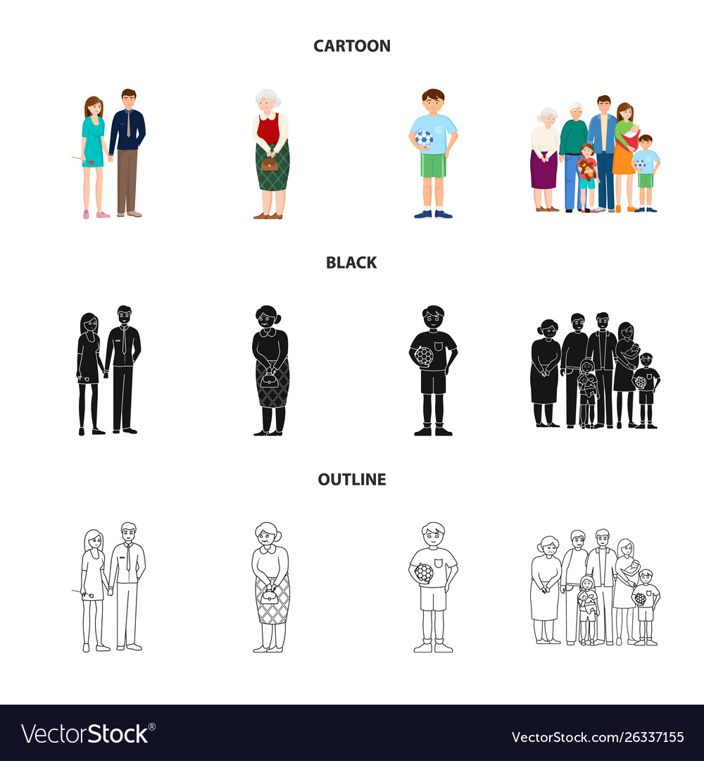 Isolated object character and avatar sign set vector image Isolated object character and avatar sign set