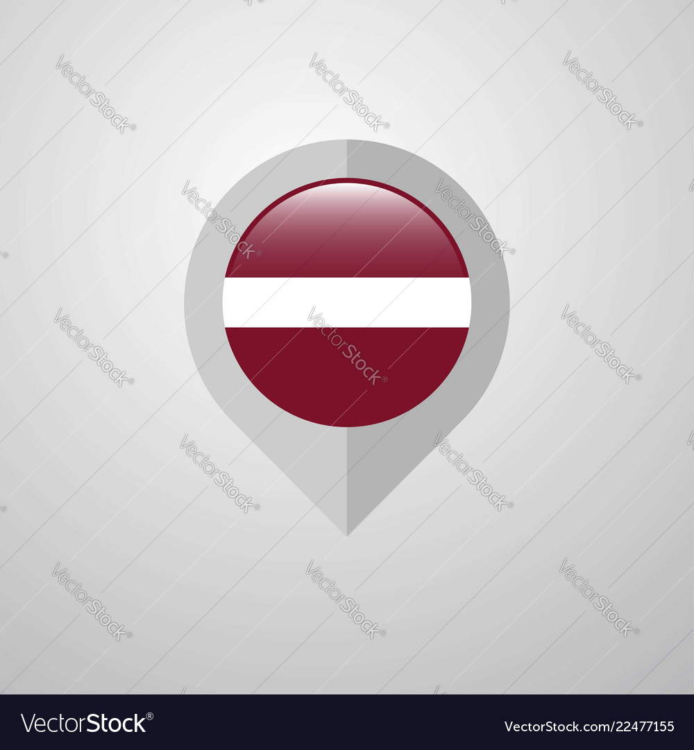 Karten-Navigationszeiger mit Latvia Flaggendesign