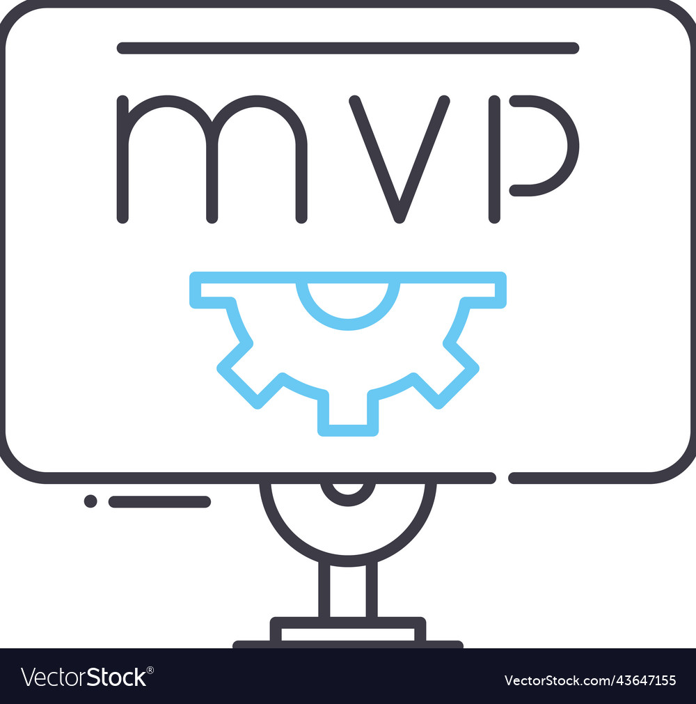 Mvp minimum viable product line icon outline vector image Mvp minimum viable product line icon outline