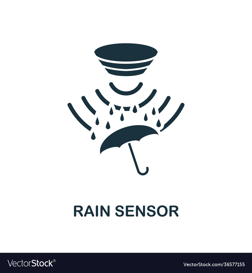 Rain sensor icon monochrome style design from