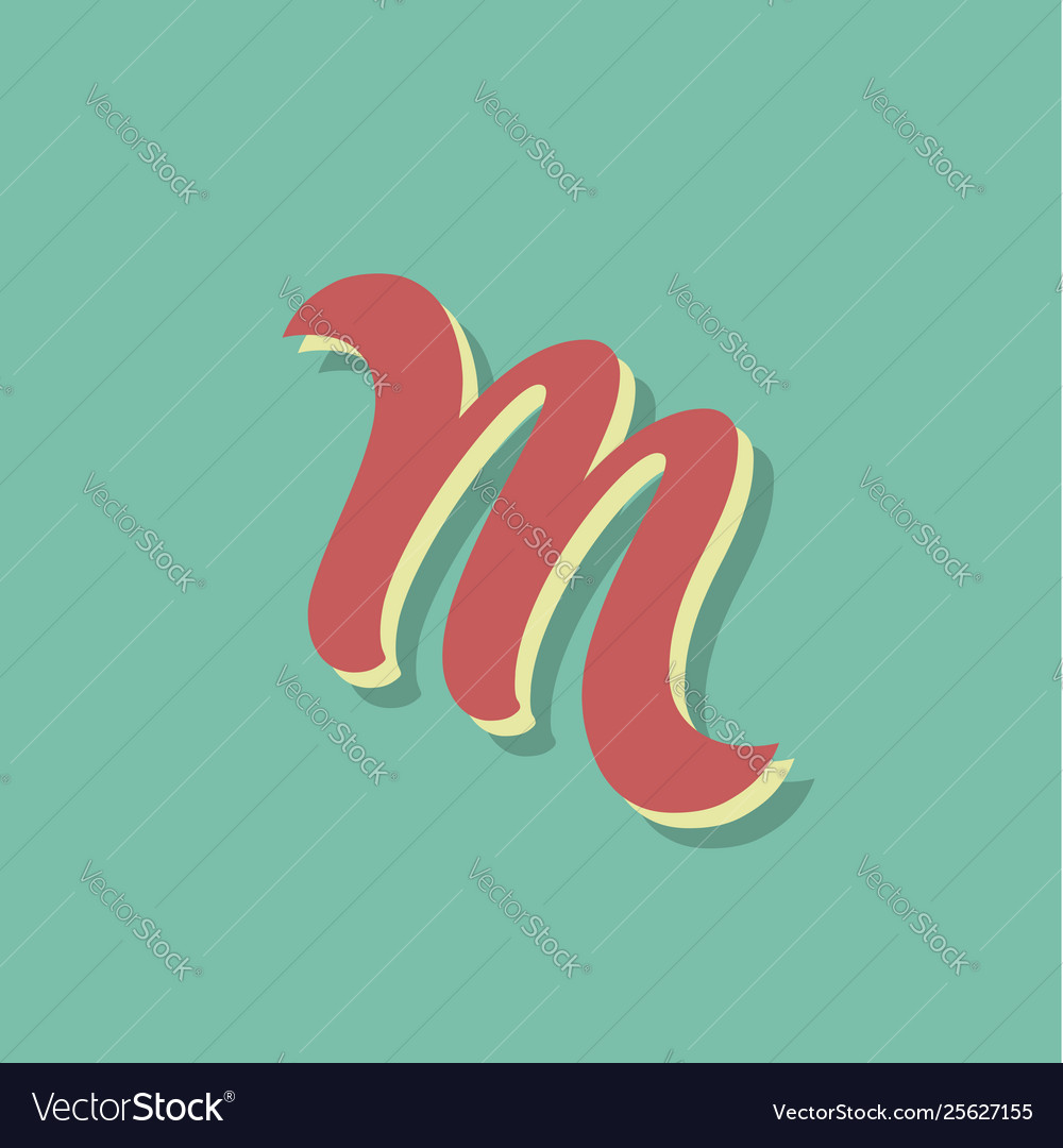 Retro character from a fontset vector image Retro character from a fontset