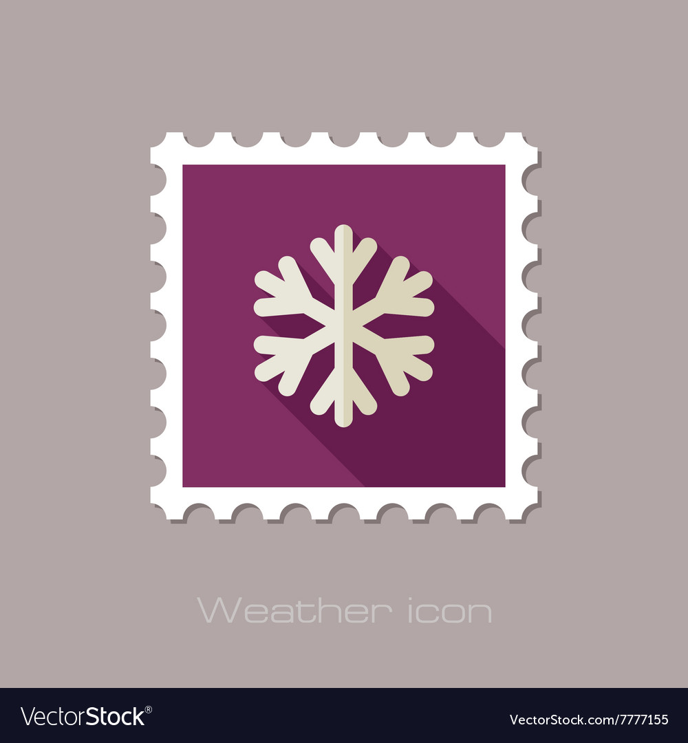 Snowflake snow flat stamp meteorology weather