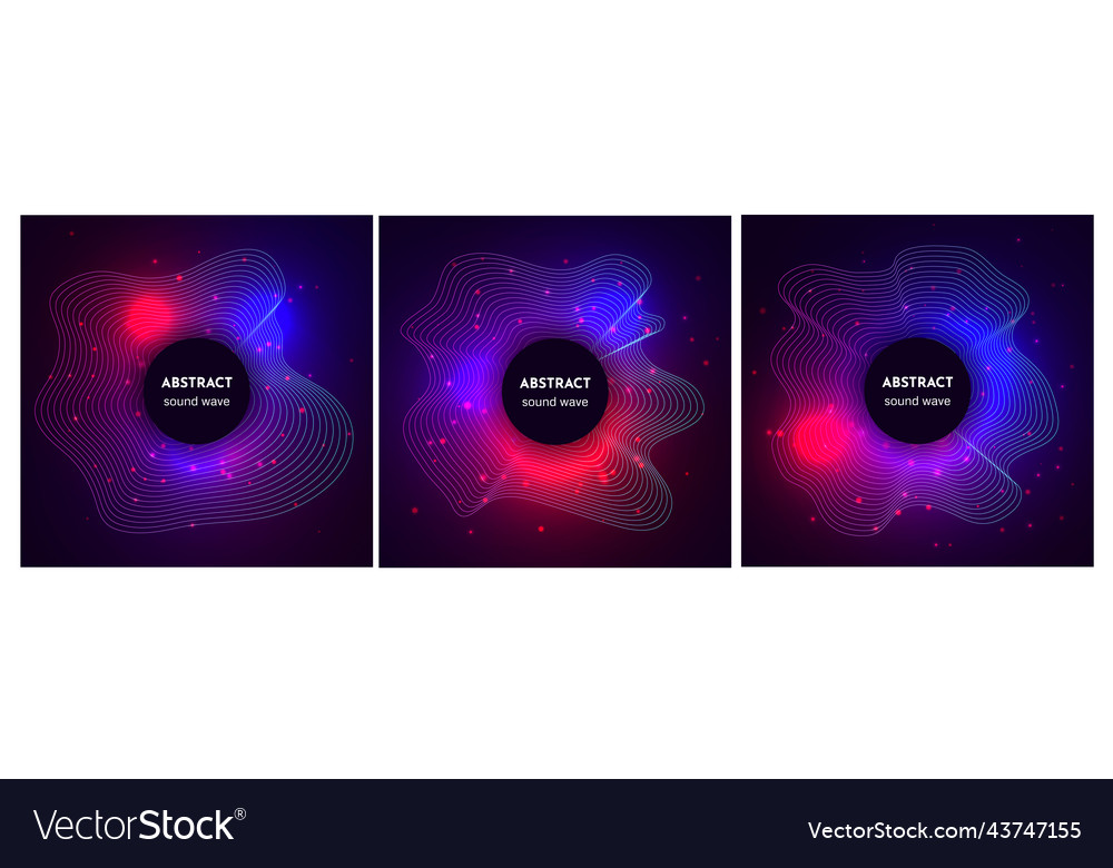 Sound circular wave with light effects vector image Sound circular wave with light effects