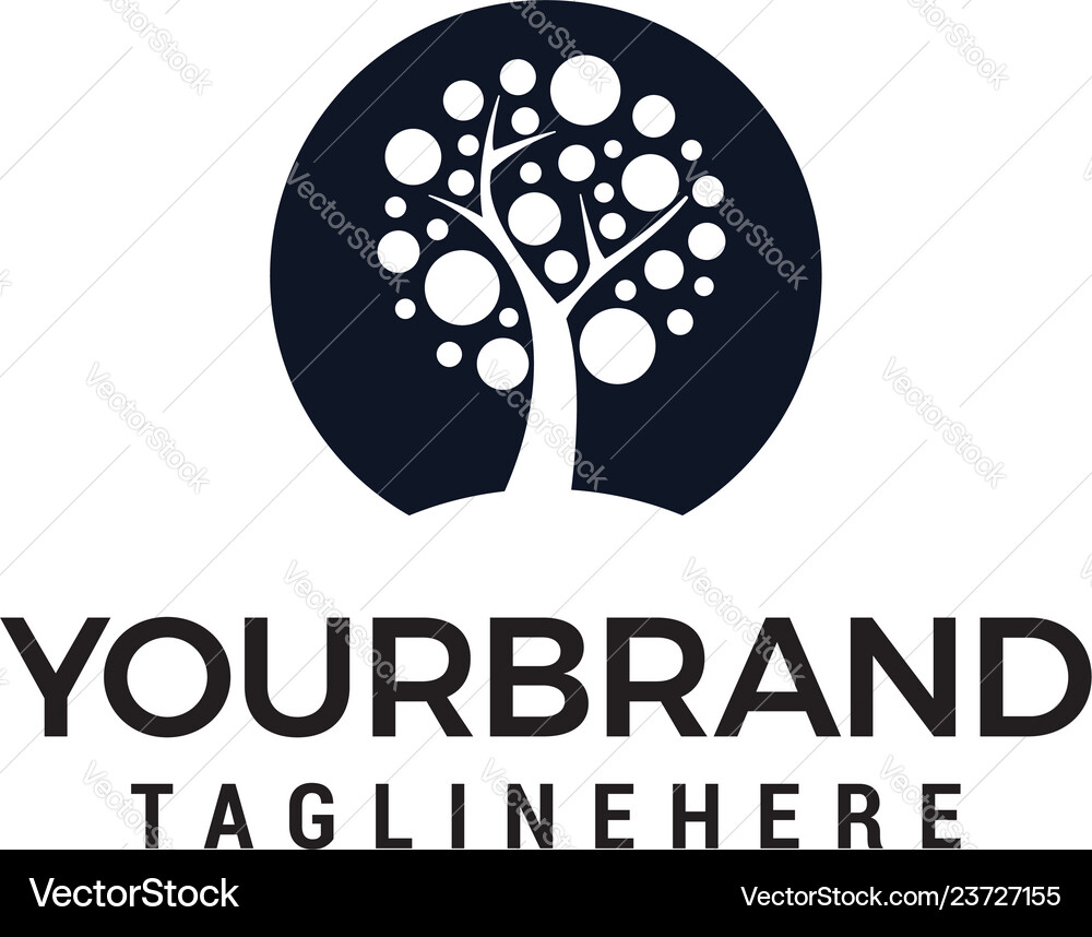 Tree circle logo design template Royalty Free Vector Image