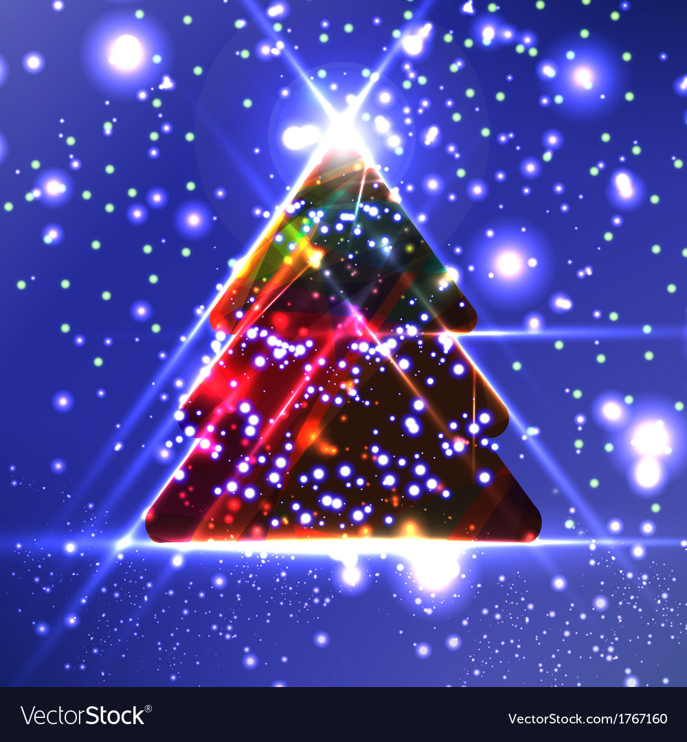 Abstract christmas tree on the colorful background