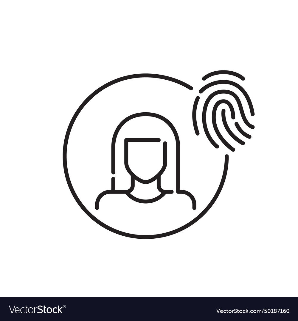 Biometric account access woman picture Royalty Free Vector