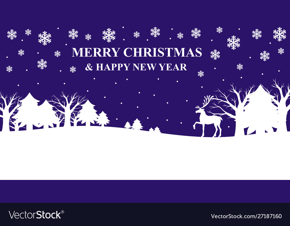 Christmas banner with night landscape Royalty Free Vector