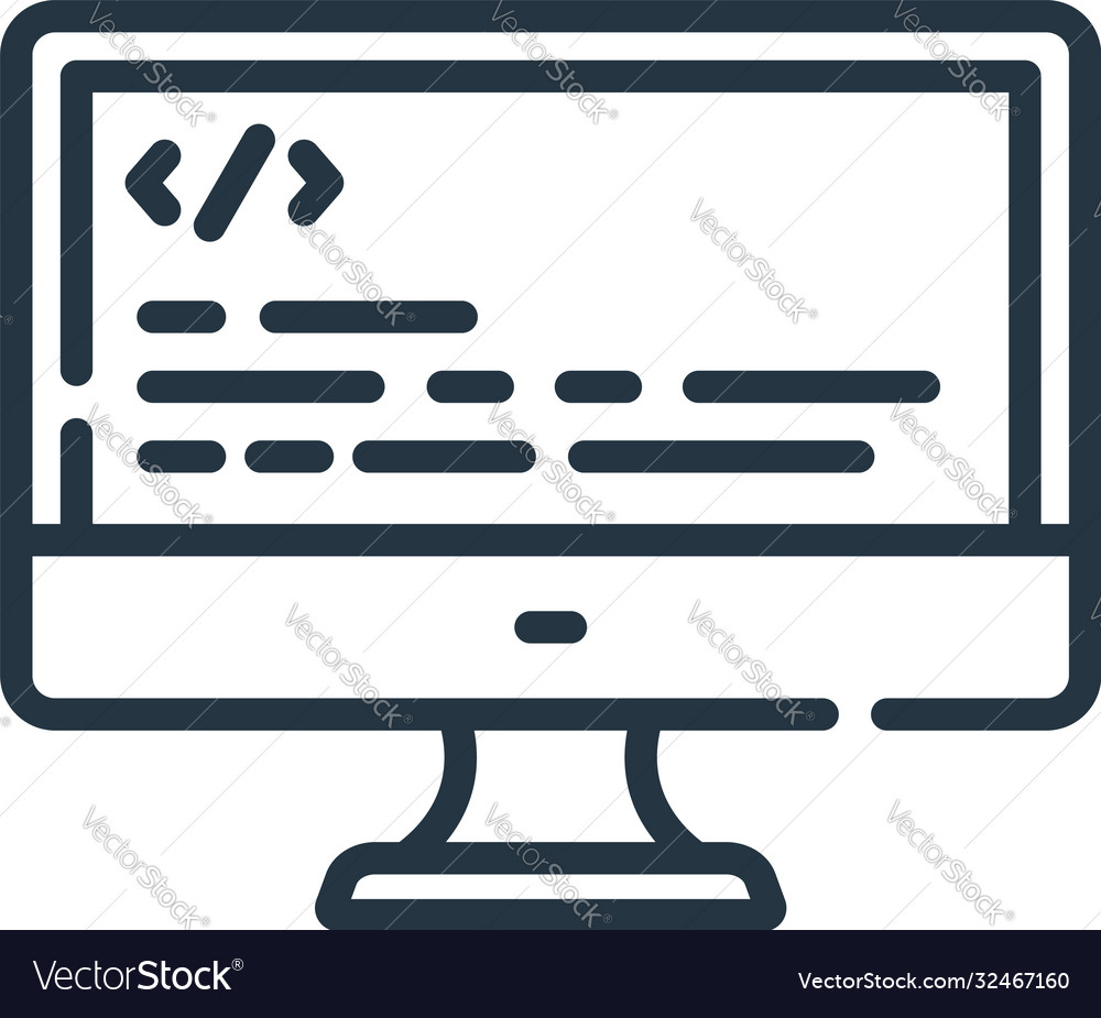Coding icon isolated on white background outline