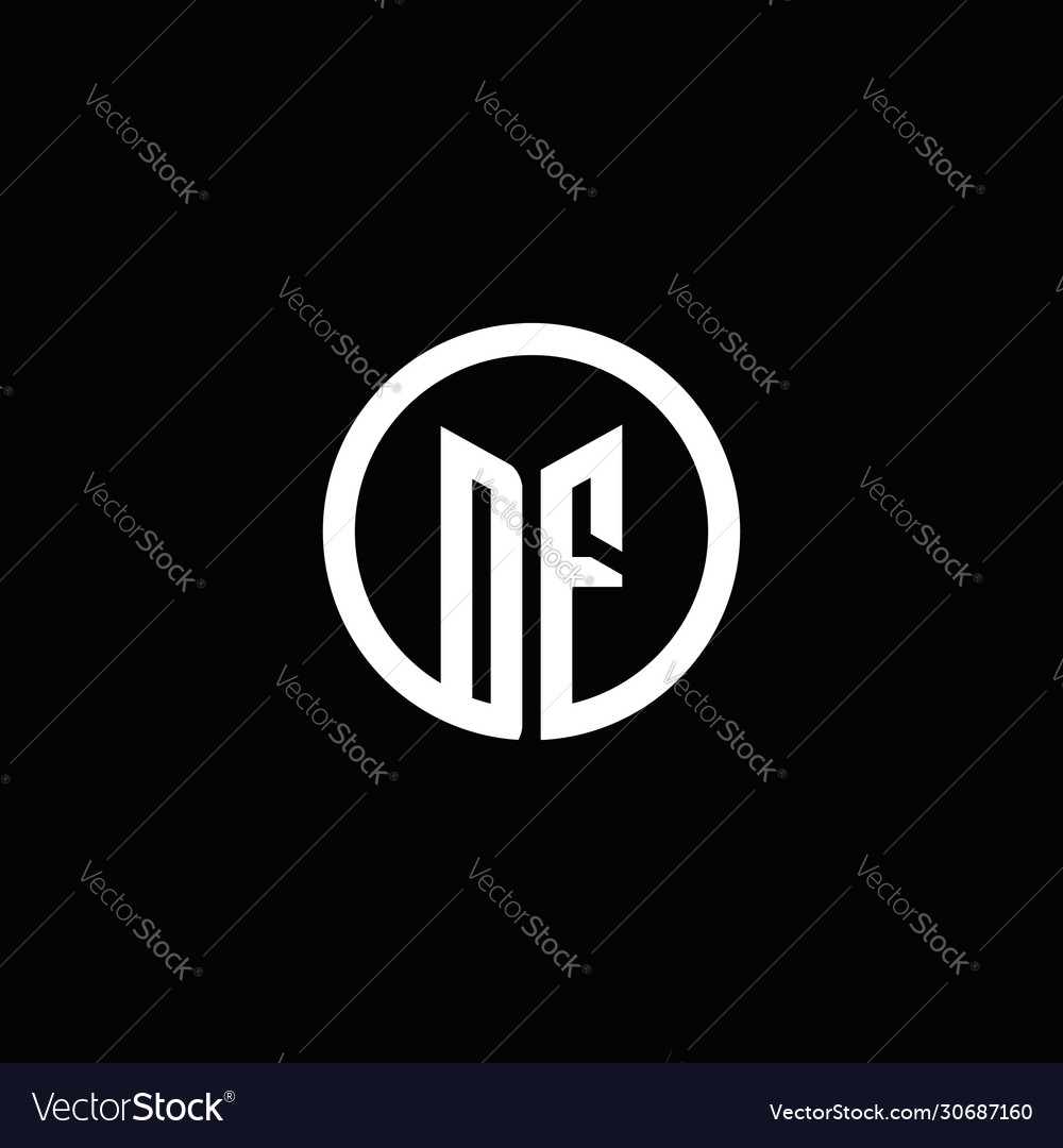 Df monogram logo isolated with a rotating circle Vector Image