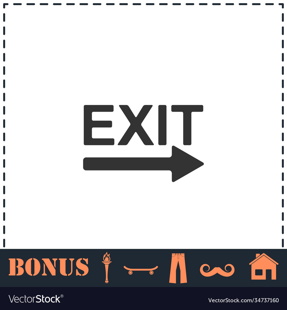 Exit icon flat Vector Image Exit icon flat