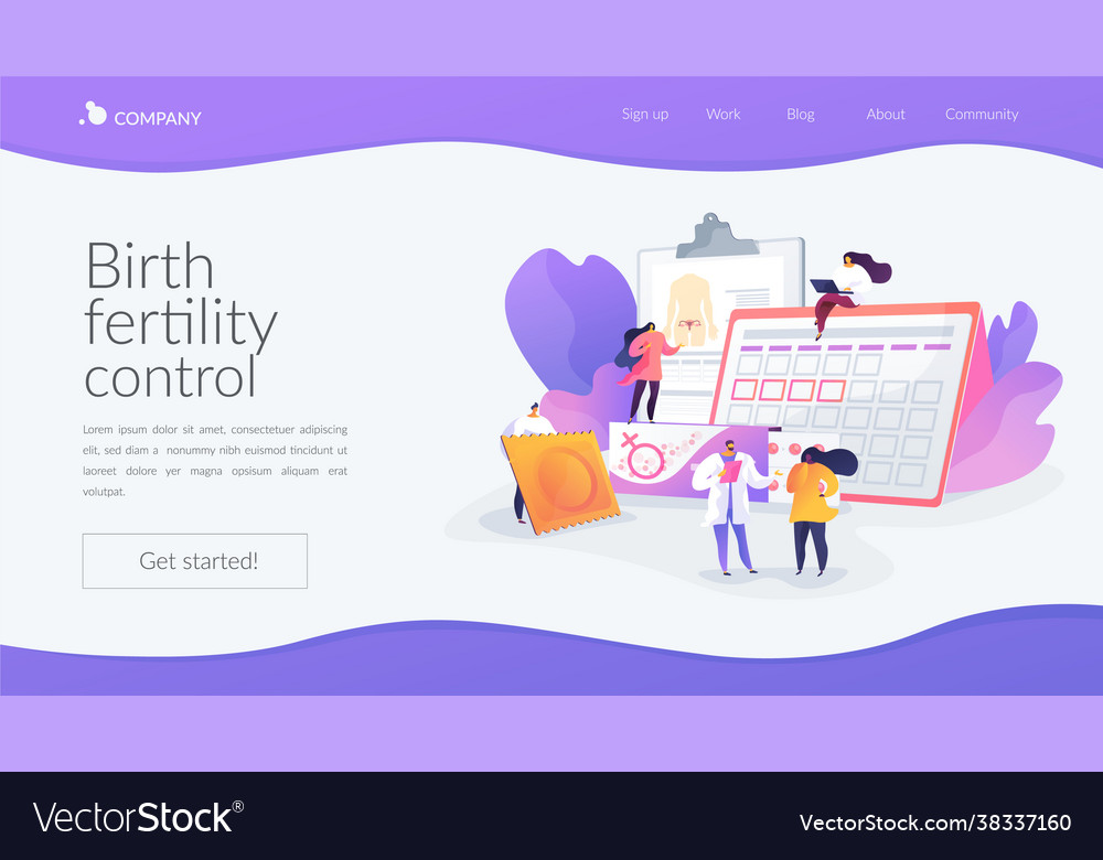 Female contraceptives landing page concept Vector Image