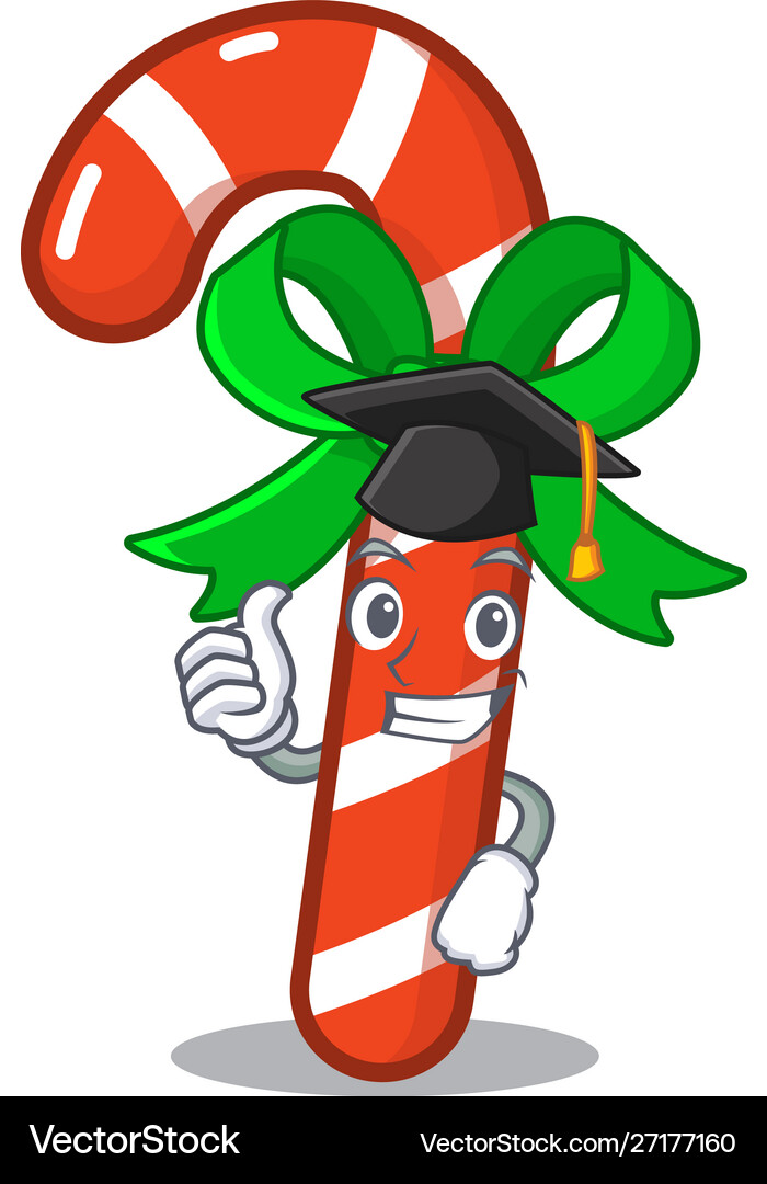 Graduation candy cane isolated in character Vector Image