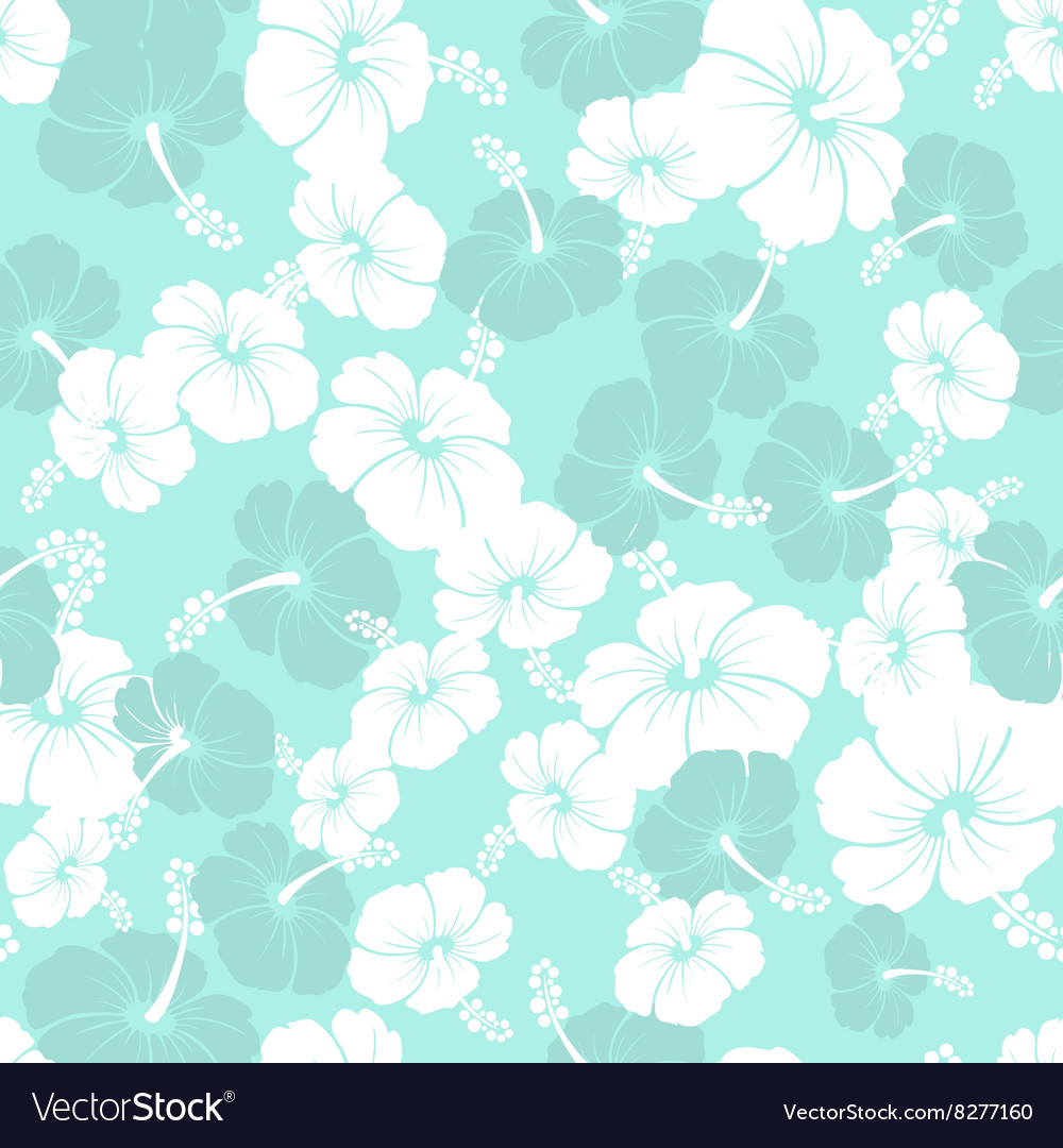 Hawaiian seamless pattern with hibiscus flowers Vector Image