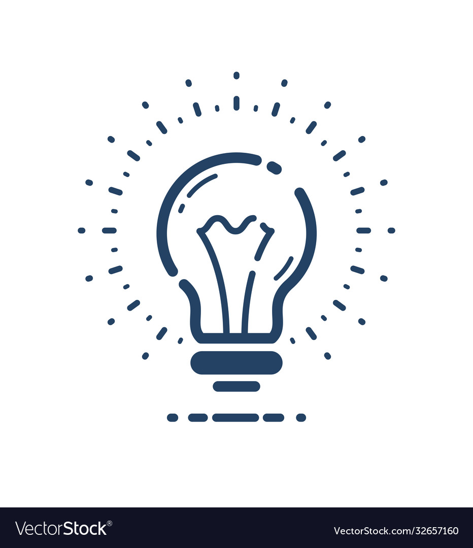 Light bulb idea simple linear icon science