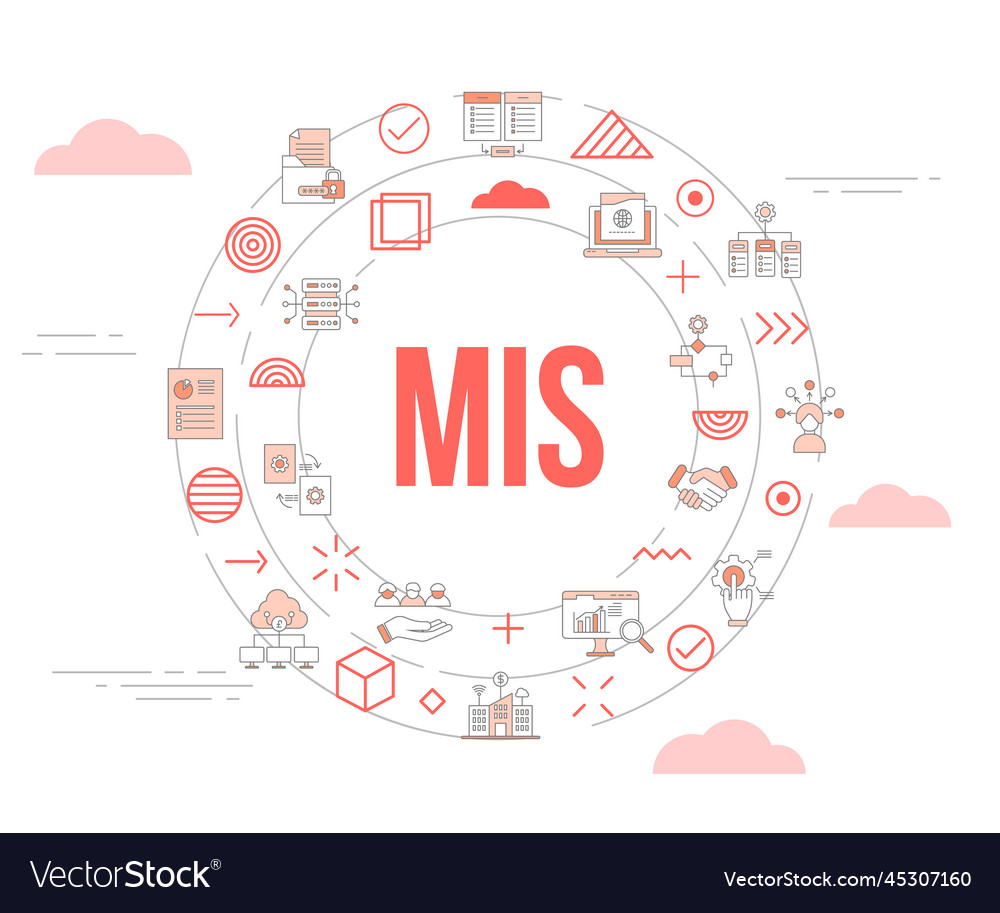 Mis Management Information System Concept Vector Image