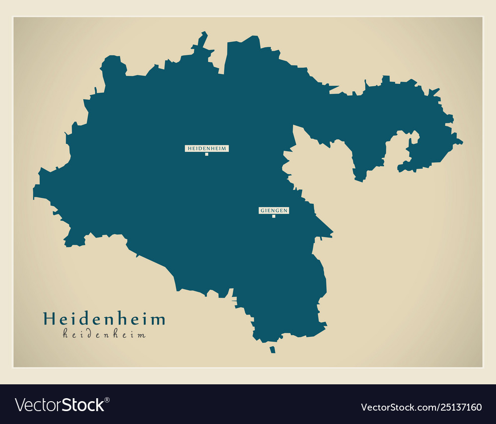 Modern map - heidenheim county baden Royalty Free Vector