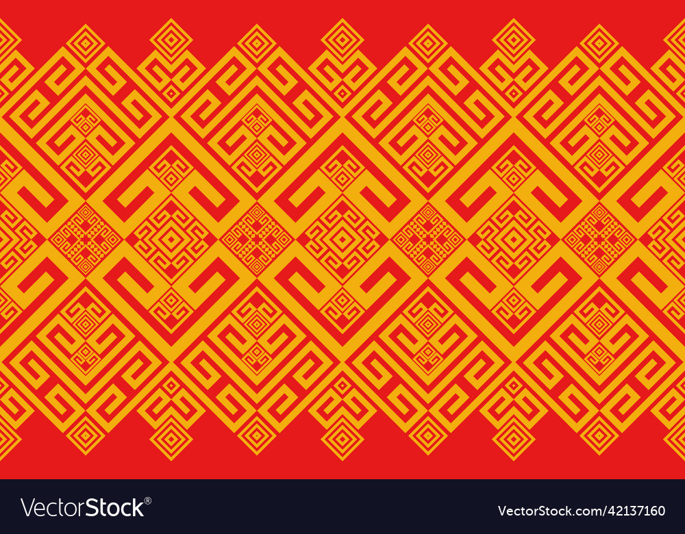 Red yellow zig zag aztec pattern
