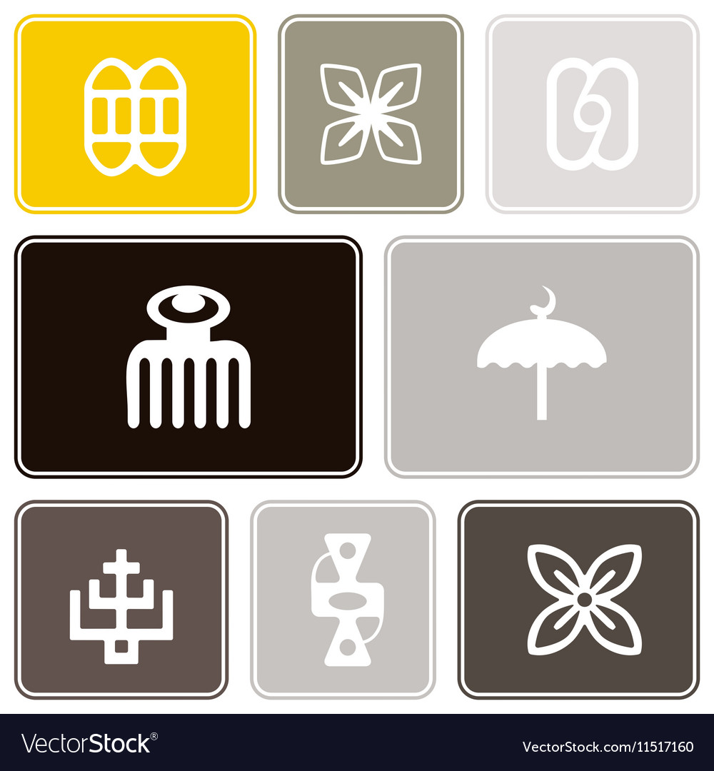 Seamless pattern with adinkra symbols