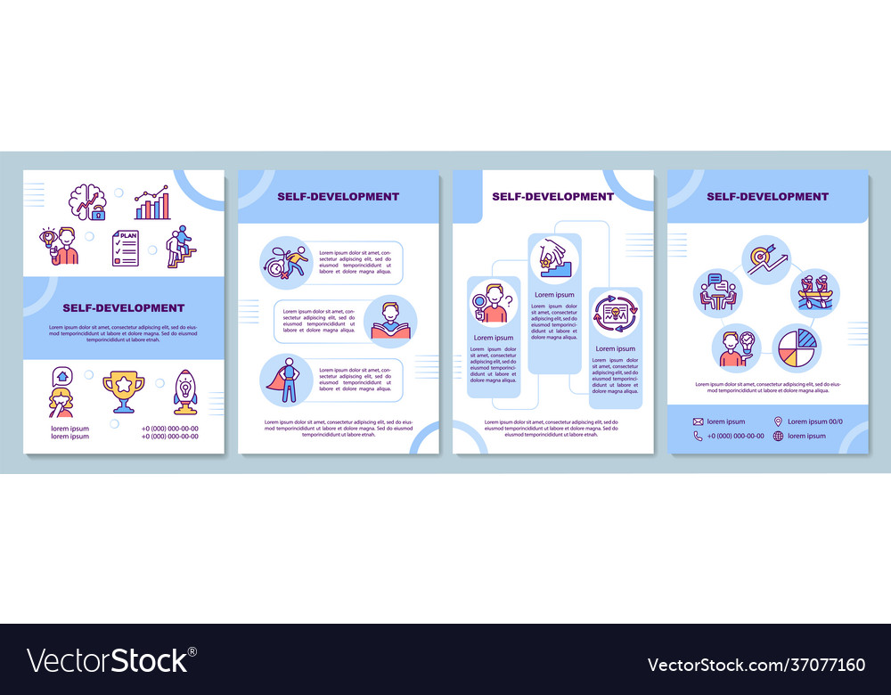 Self-development brochure template Royalty Free Vector Image