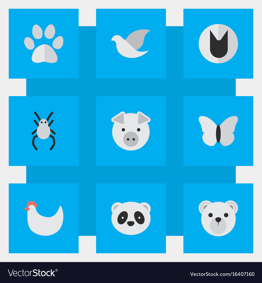 Set of simple zoo icons