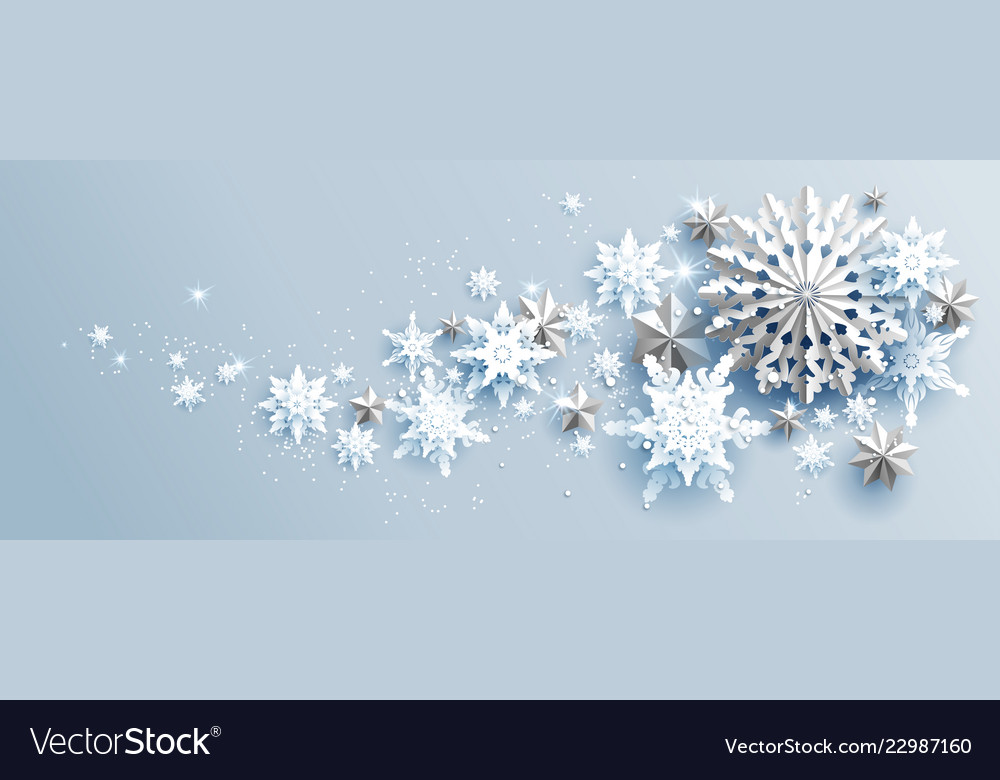 Snowflakes stars and snow Royalty Free Vector Image