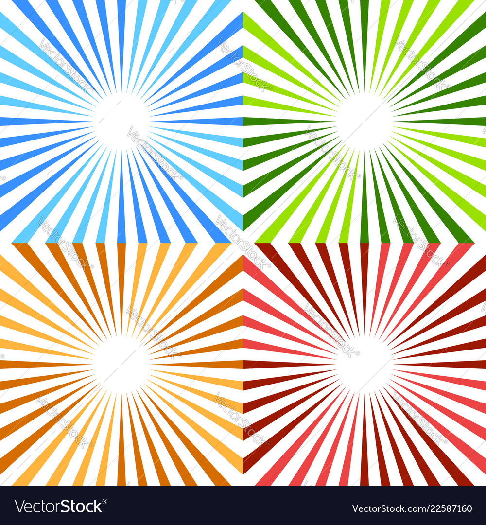 Starburst sunburst circular pattern in 4 color vector image Starburst sunburst circular pattern in 4 color