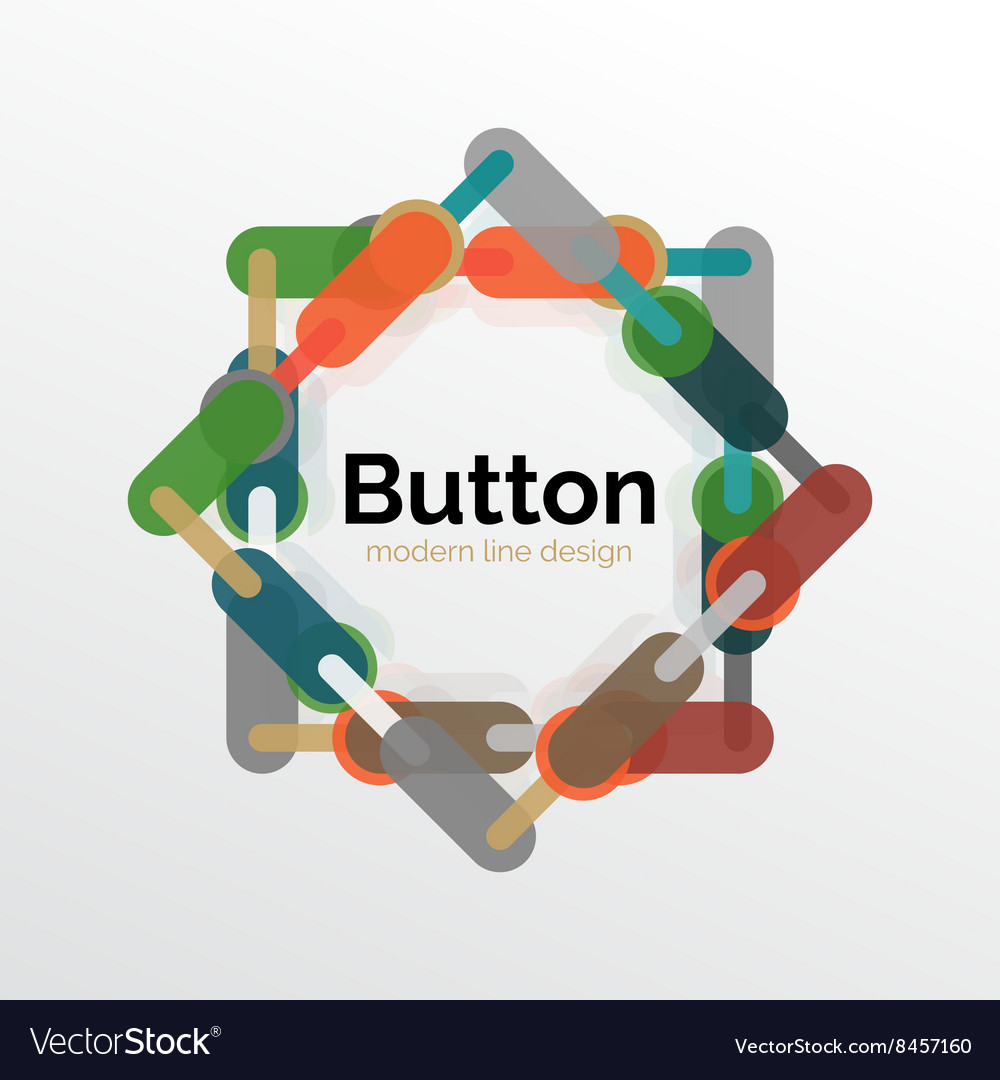 Thin line design geometric button flat