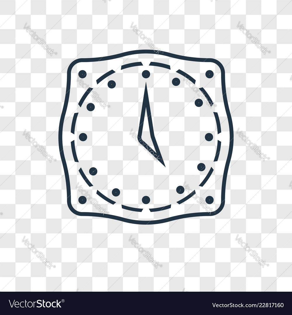 Time concept linear icon isolated on transparent vector image Time concept linear icon isolated on transparent