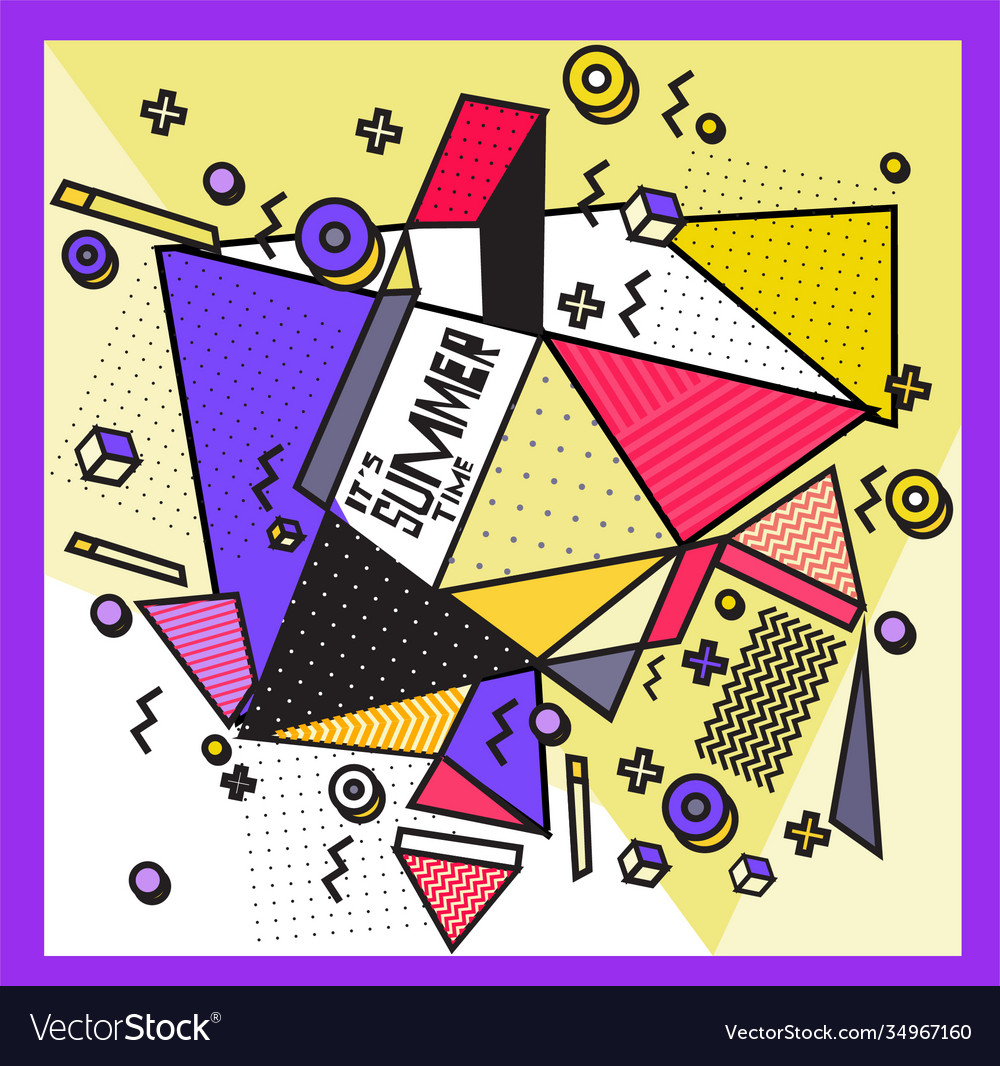 Triangle geometric forms for summer design event vector image Triangle geometric forms for summer design event
